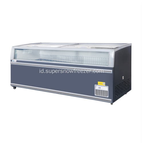 Transparan Empat Sisi Kaca Deep Display Freezer